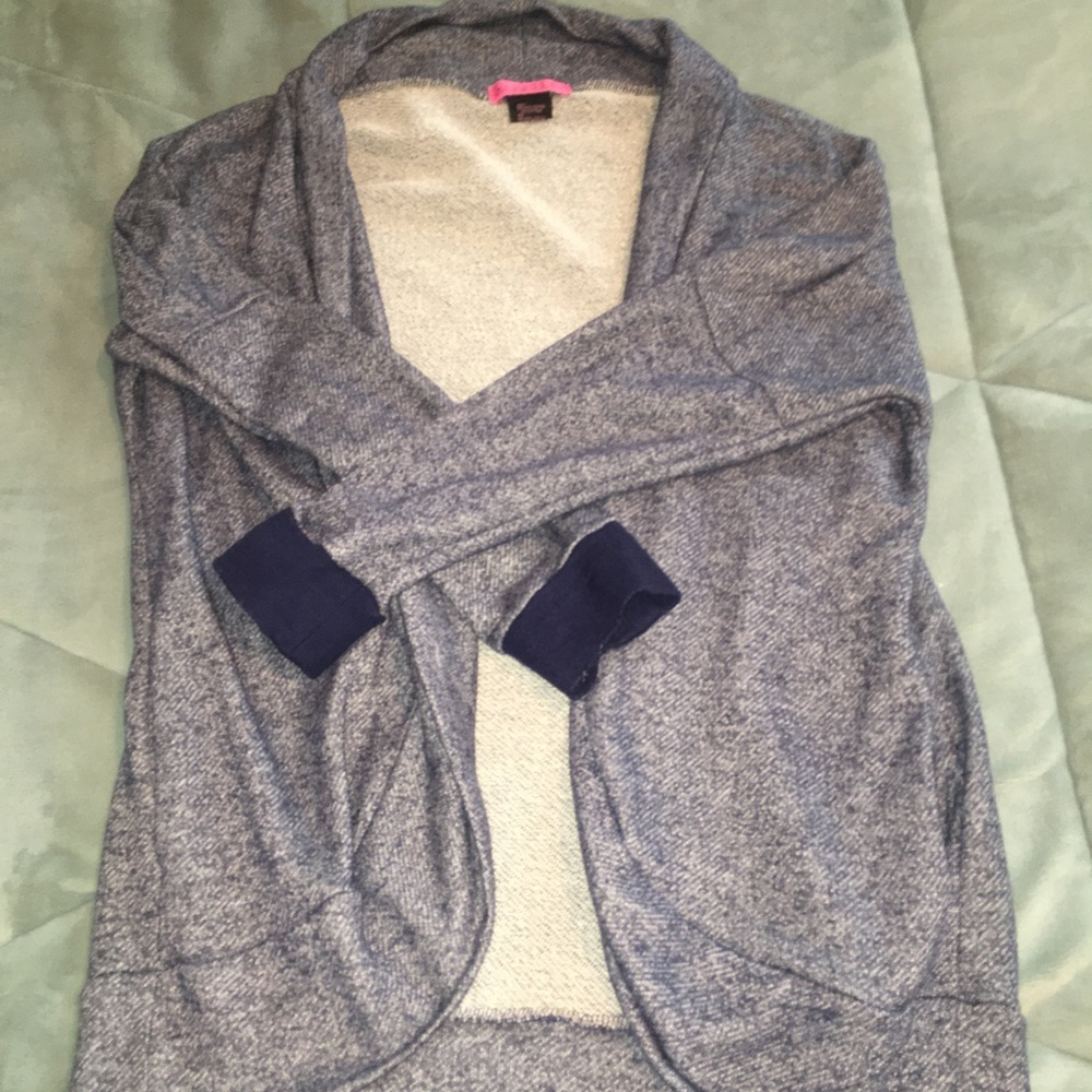 Blue/Gray long sleeve cardigan